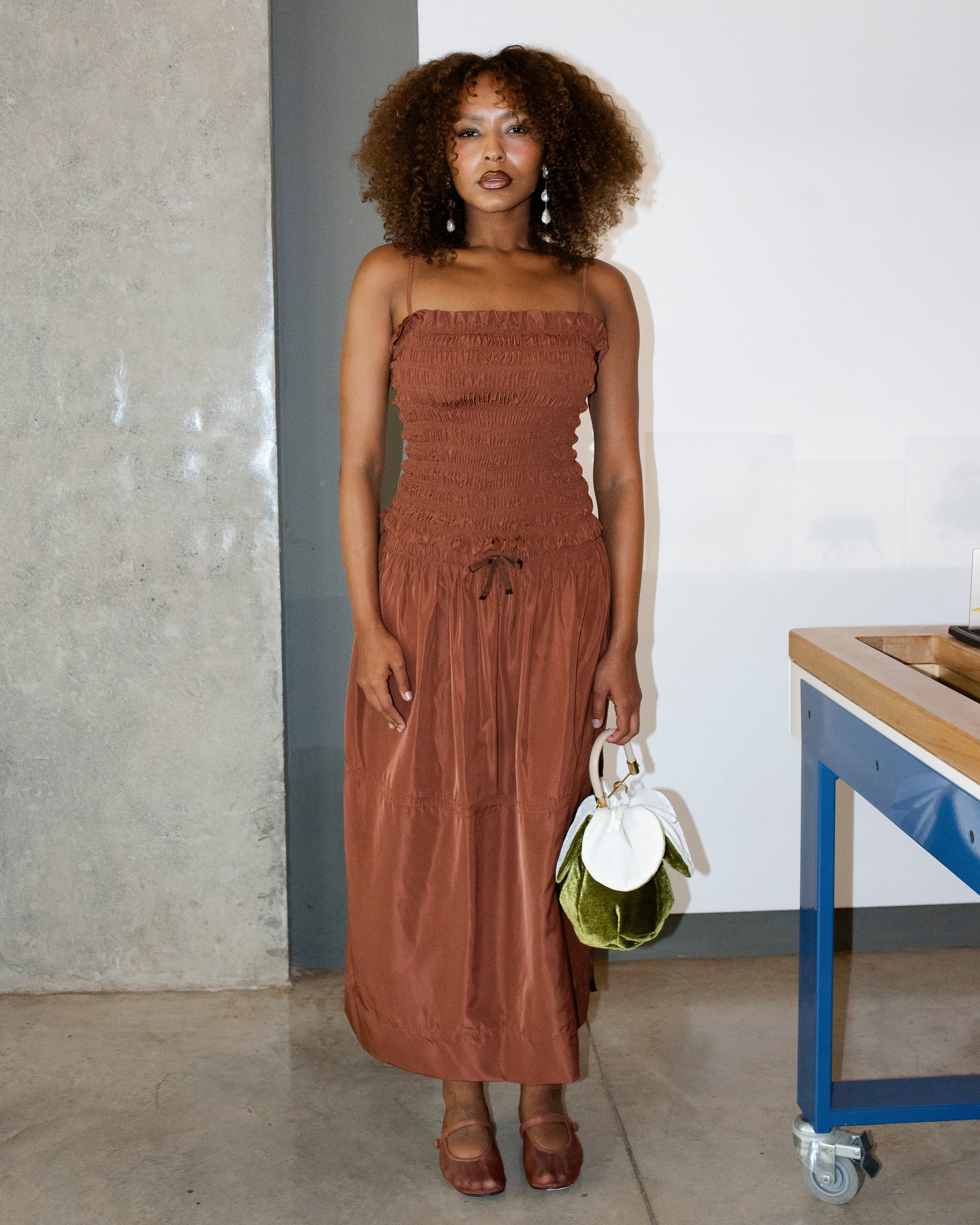 Saia Midi Feminina Carnívora Marrom